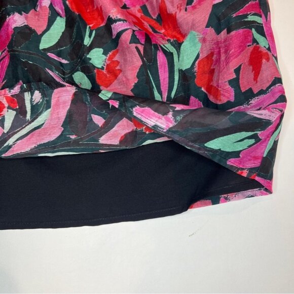 NWT COREY LYNN CALTER SILK Blend Cassandra Organza Yoke Floral Ruffles Top SMALL - Picture 14 of 15